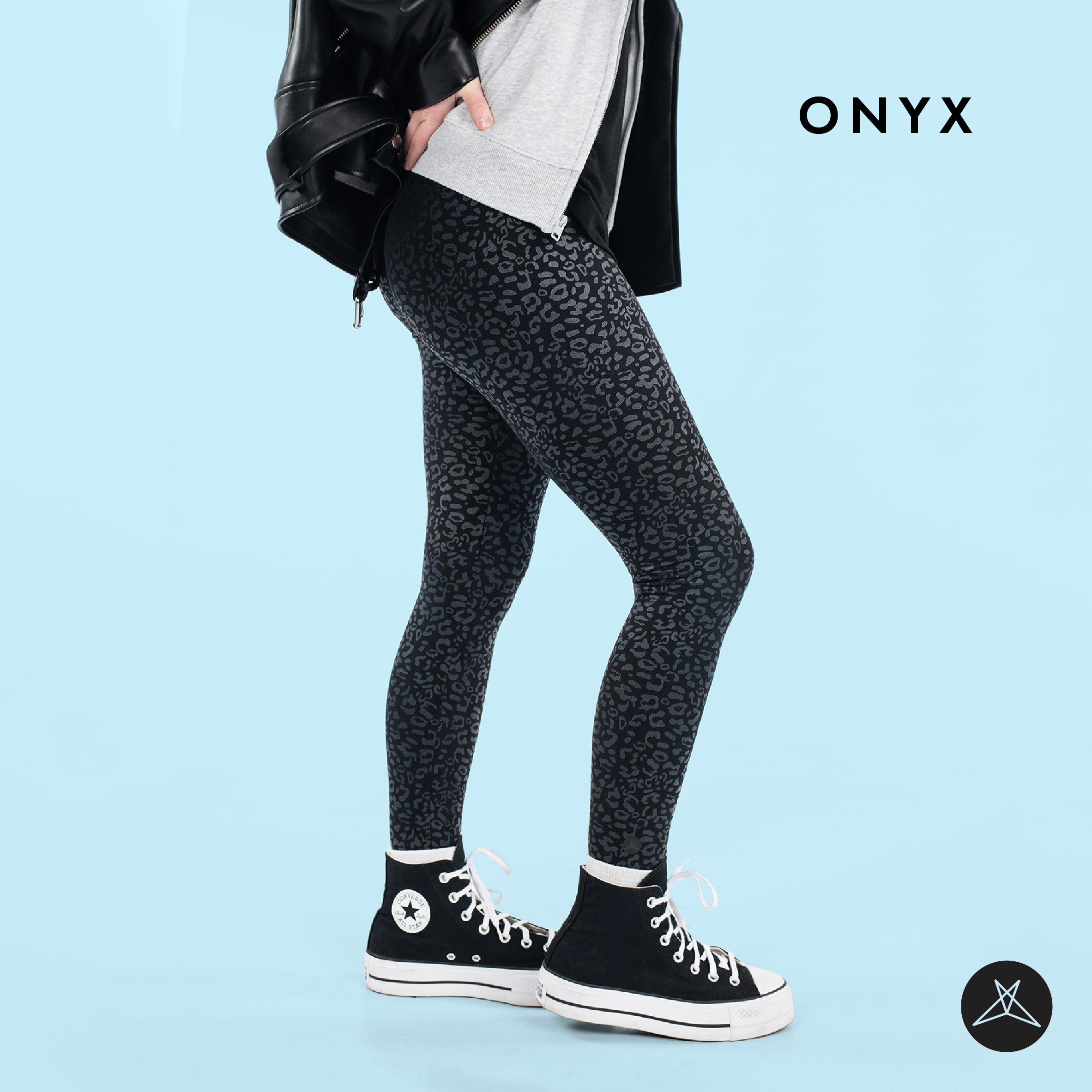Wide Waistband Leggings - Onyx