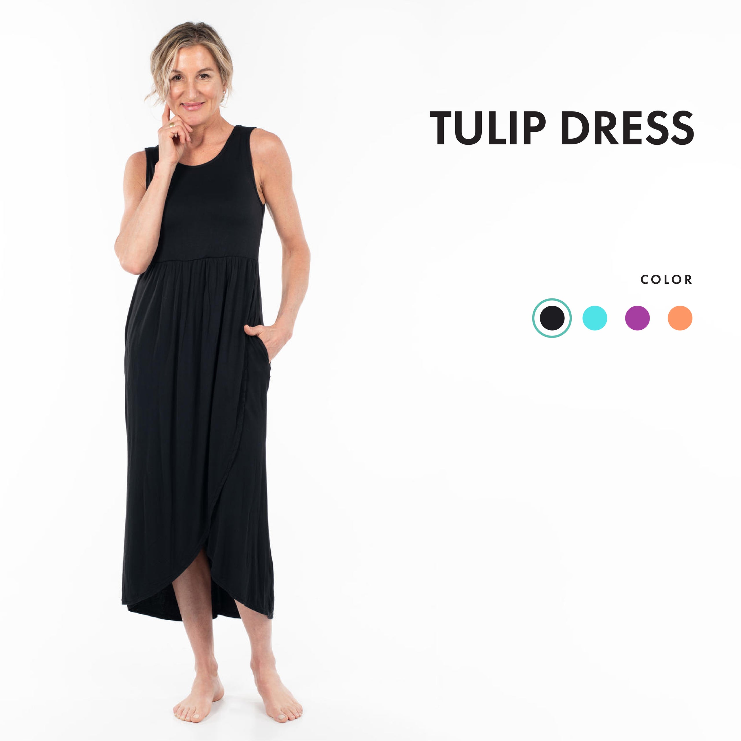 Black tulip dress top