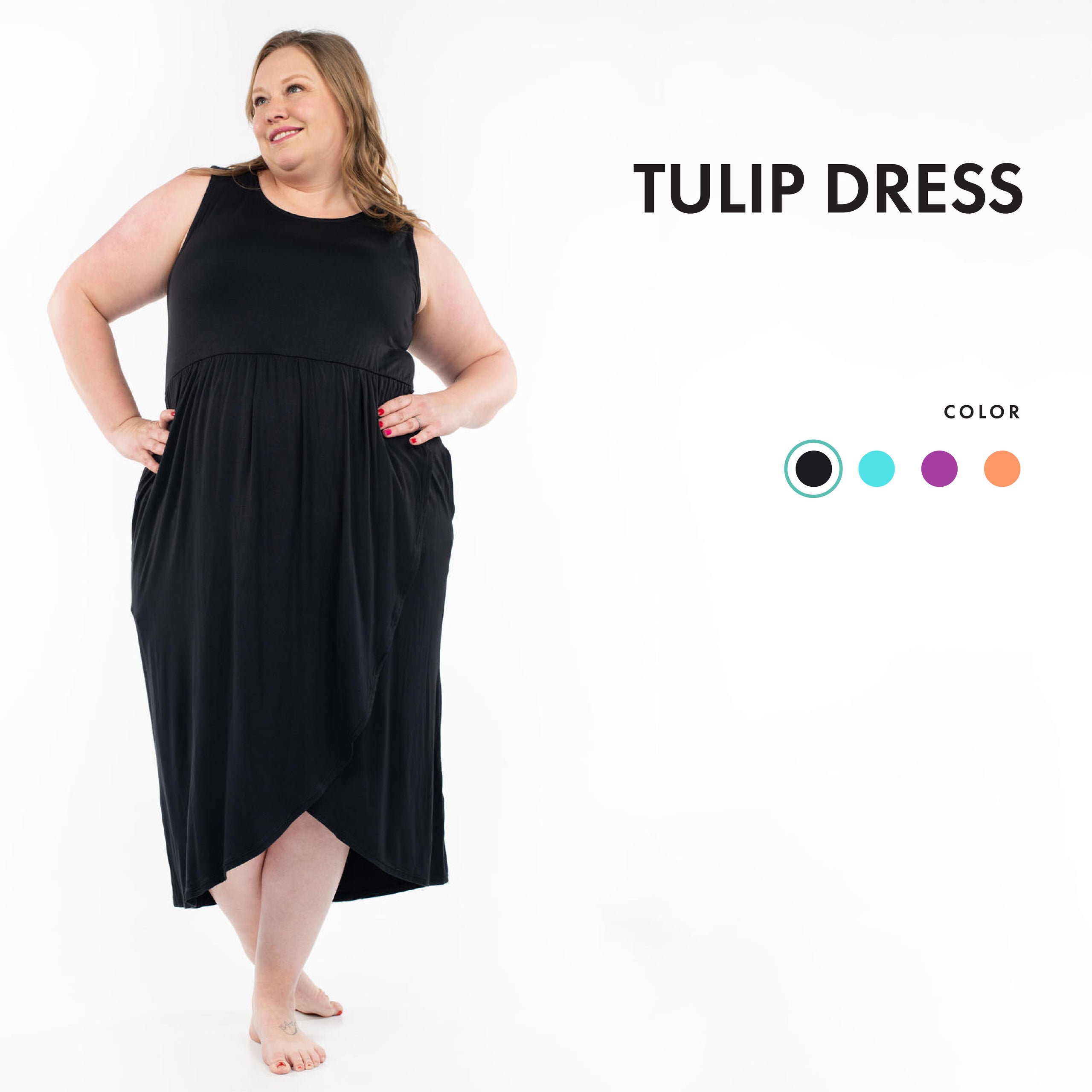 Black tulip dress hot sale
