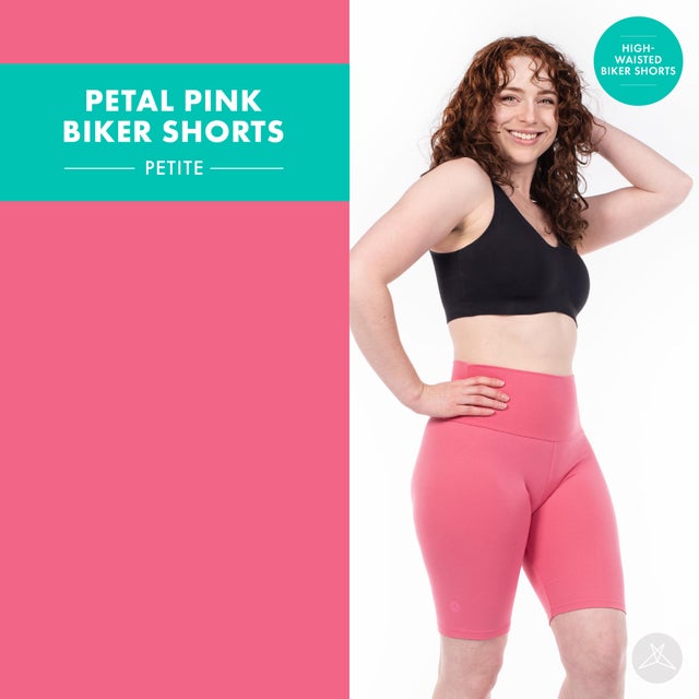 Petal Pink High-Waisted Biker Shorts