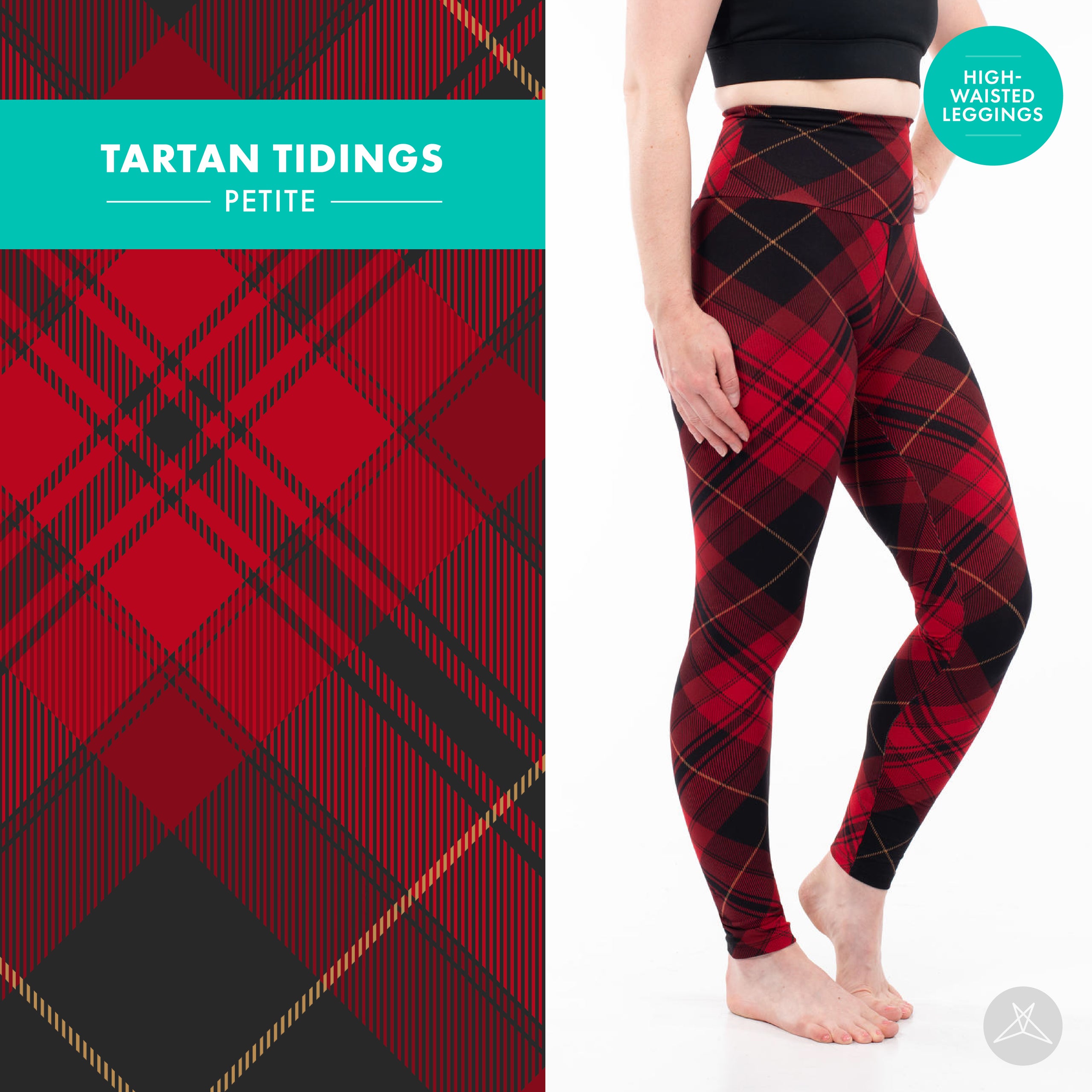 High Waisted Leggings Tartan Tidings SweetLegs Calgary with Jenna